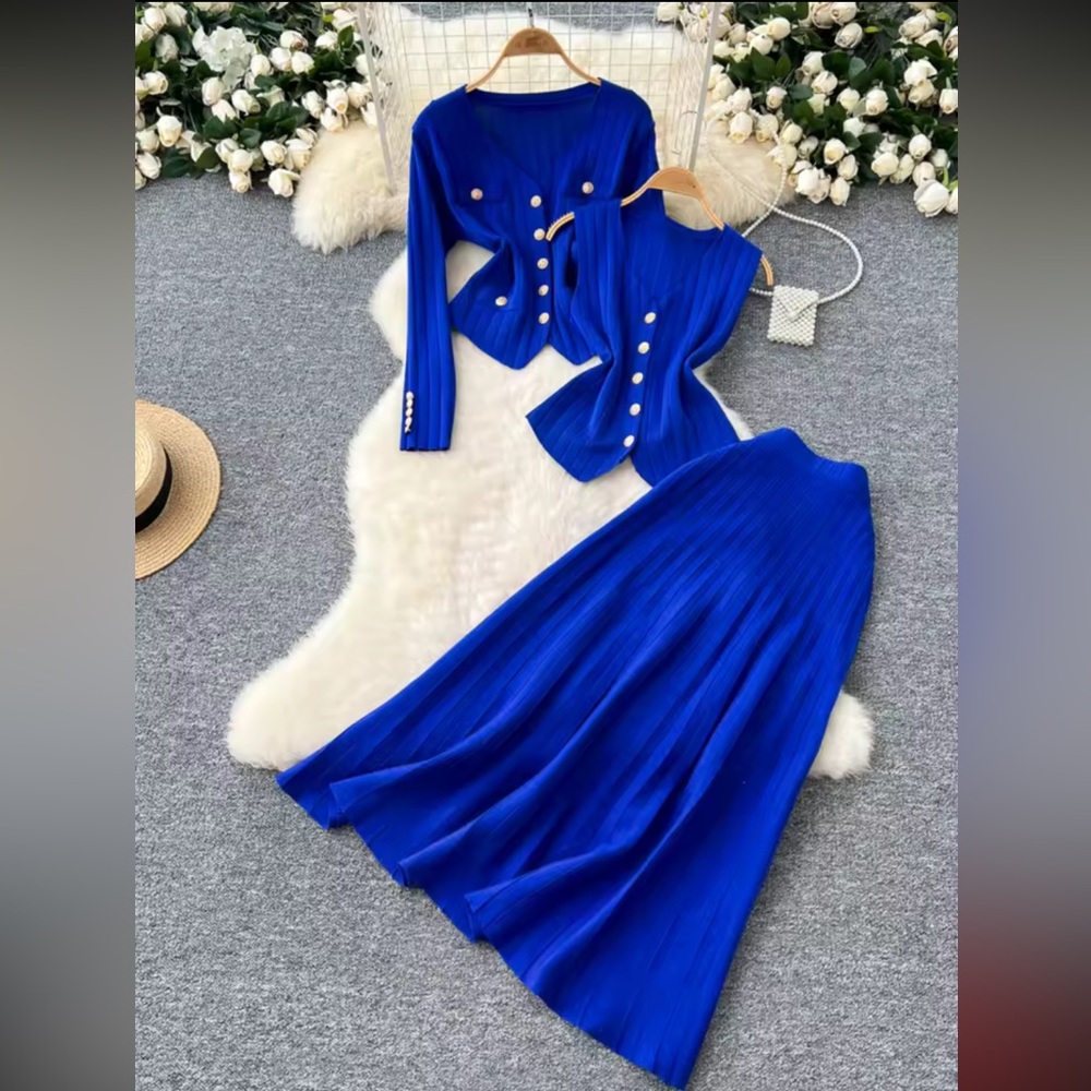 Brand new 3-Piece Elegant Royal Blue Knit set.